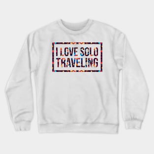 solo traveling , sailing and canoeing , retro hippie van beach surfer longboard aloha Crewneck Sweatshirt